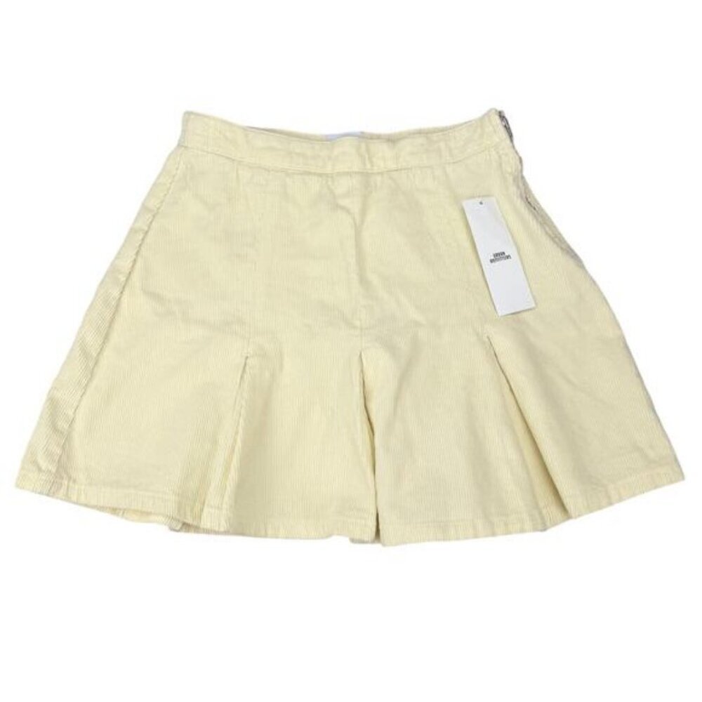NWT BDG Urban Outfitters Corduroy Pleated Mini Skirt Sz XS Ivory - Picture 5 of 9